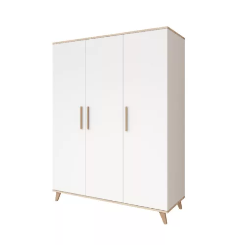 Faktum FLIP White & Oak 3 osztású szekrény (5 doboz) - fehér