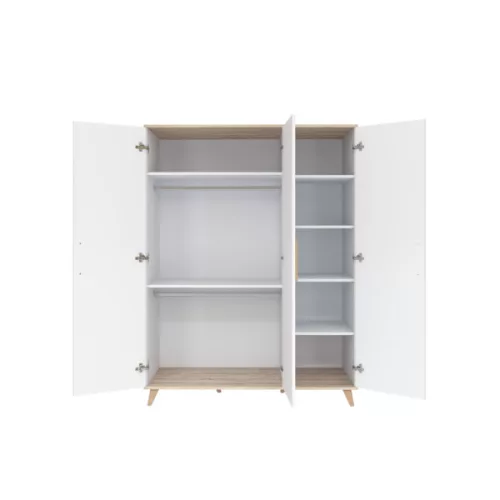 Faktum FLIP White & Oak 3 osztású szekrény (5 doboz) - fehér
