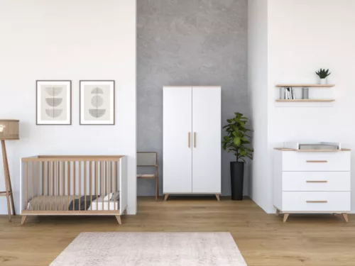 Faktum FLIP White & Oak 2 osztású szekrény (3 doboz) - fehér