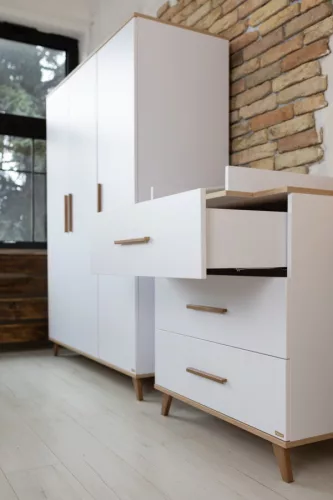 Faktum FLIP White & Oak komód (2 doboz) - fehér