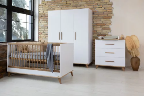 Faktum FLIP White & Oak komód (2 doboz) - fehér