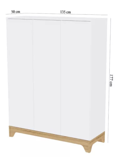 Faktum LUMINA White 3 osztású szekrény (5 doboz) - fehér