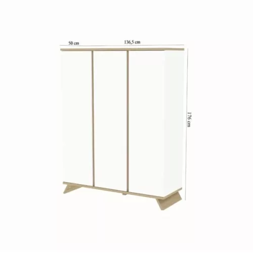 Faktum Sienna White 3 osztású szekrény (5 doboz) - fehér