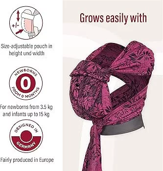 Manduca Twist babahordozó félcsatos - BotanicPink