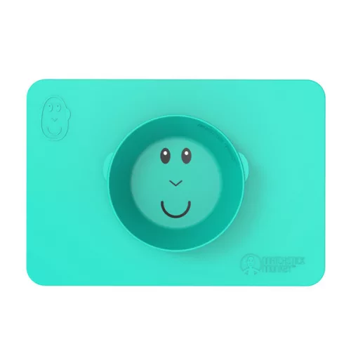 Matchstick Monkey Makihami - Csúszásmentes szilikon alátét + tányér 2:1 - zöld