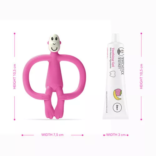 Matchstick Monkey rágómaki és fogínygél szett - pink