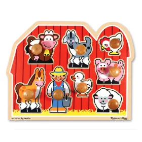   Melissa & Doug Fa készségfejlestő játék, Puzzle fogantyúval Farm