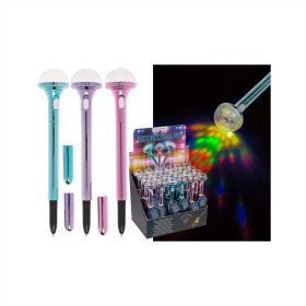 Diszkógömbös toll LED fénnyel, elemekkel - többféle