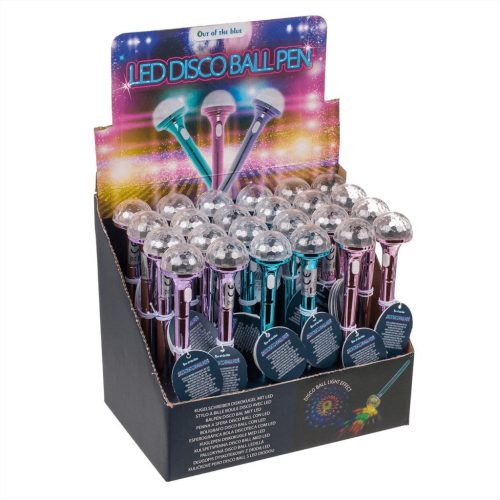 Diszkógömbös toll LED fénnyel, elemekkel - többféle