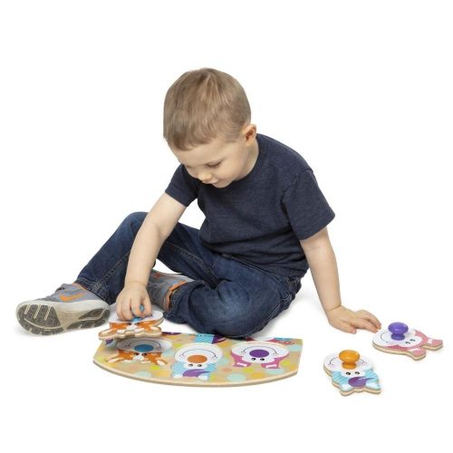 Melissa & Doug óriás puzzle gombbal - farm állatai