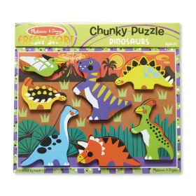   Melissa & Doug Készségfejlesztő játék, könnyen megfogható puzzle, dínók