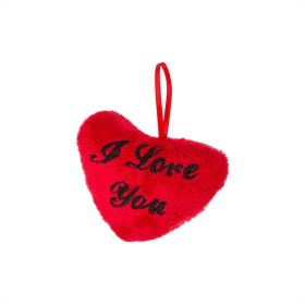 Piros plüss szív felirattal