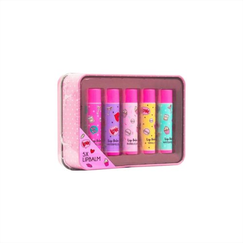 Canenco Create It! Ajakápoló szett fém dobozban - 5 darabos, rózsaszín