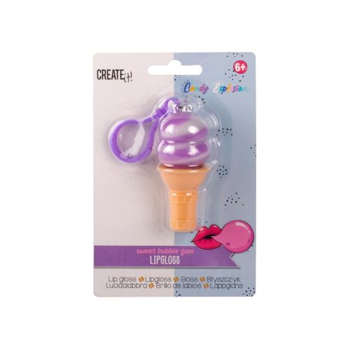 Canenco Create It! Candy szájfény fagyis kulcstartóban - lila, rágógumi ízű