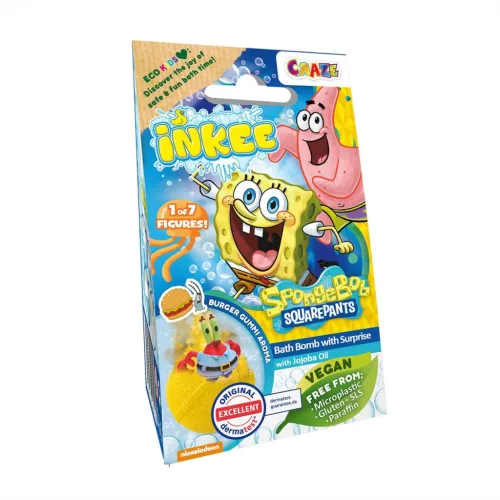 Craze Inkee Vegán fürdőgolyó csomag - Spongya Bob fiurával hamburger aromával