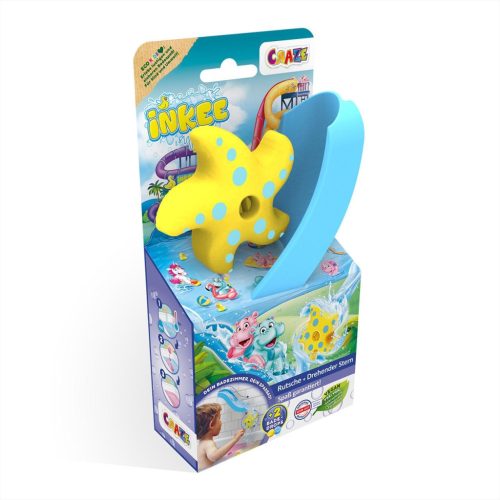 Craze Inkee vegán fürdőszobai csúszdajáték guruló csillaghallal, 2 db tablettával