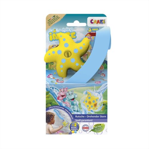 Craze Inkee vegán fürdőszobai csúszdajáték guruló csillaghallal, 2 db tablettával