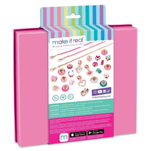 Make It Real Kristály medál karkötők, mind pink