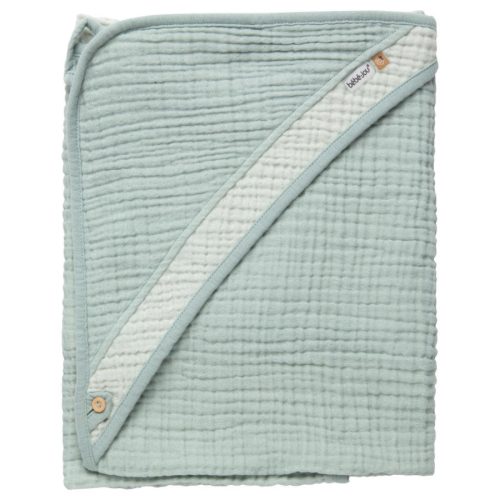 Bébé-Jou Muszlin kapucnis törülköző Pure Cotton Green