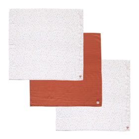   Bébé-Jou Muszlin pelenka 70 x 70 cm szett 3 db - Fabulous Hearts