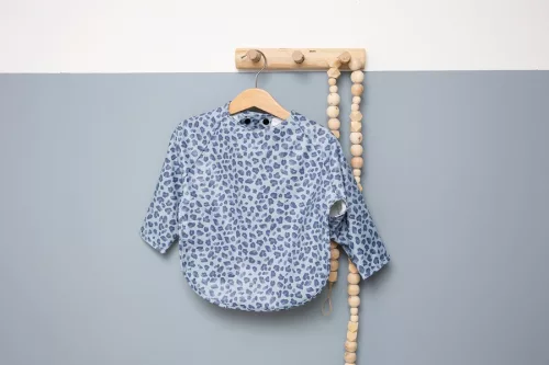 Bébé-Jou Hosszú ujjú előke - Leopard Blue