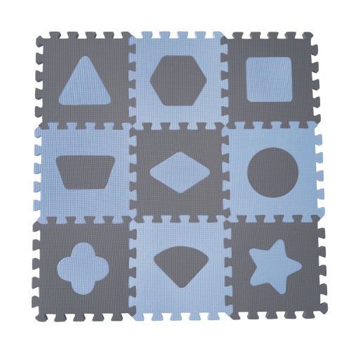 Baby Dan Puzzle habszivacs játszószőnyeg Geometriai formák, Blue 90x90 cm