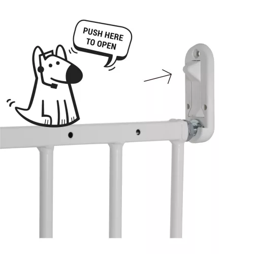 DogSpace Lucky toldalék kapu - metál fehér