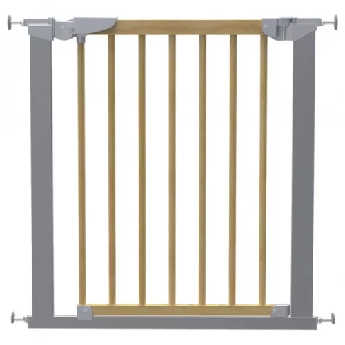 BabyDan Avantgarde biztonsági ajtórács, 71-78 cm, ezüst/fa