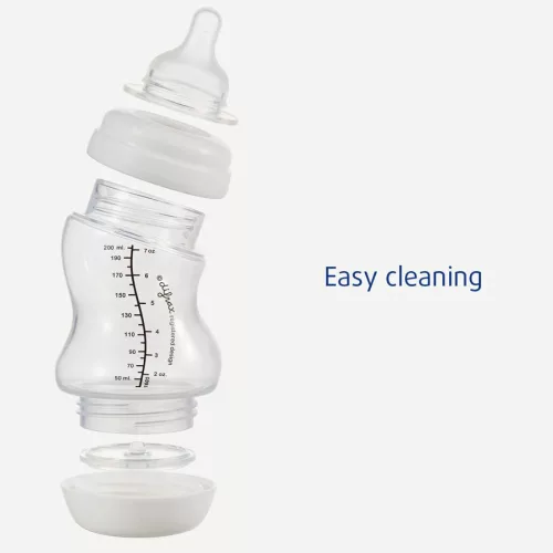 Difrax Széles anti-colic S-cumisüveg 200 ml - fehér