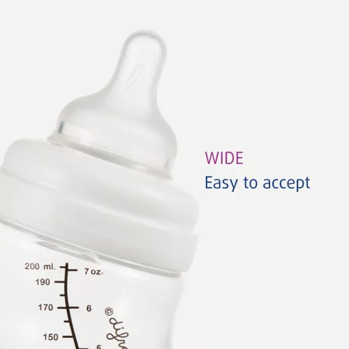 Difrax Széles anti-colic S-cumisüveg 200 ml - sötétkék