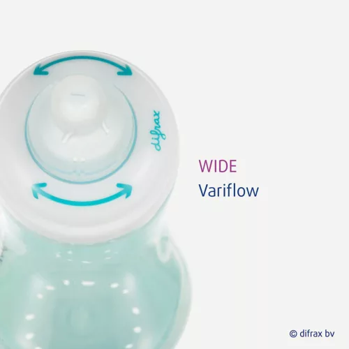 Difrax Szilikon cumi gyűrűvel az 1-2-3 Variflow széles cumisüveghez