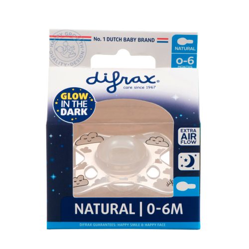 Difrax sötétben világító cumi Natural 0+