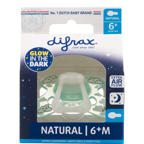 Difrax Sötétben világító cumi Natural 6+