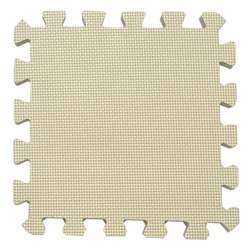 Puzzle habszivacs játszószőnyeg szegéllyel Light Beige 92x92 cm