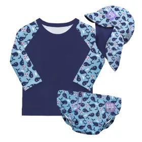 Bambino Mio baba fürdőruha szett Blue Whale, 1-2 év