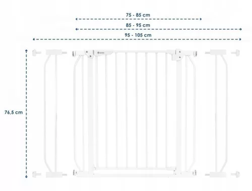 Lionelo Truus Slim Led ajtórács - Grey (75-105 cm) 2 db toldóval