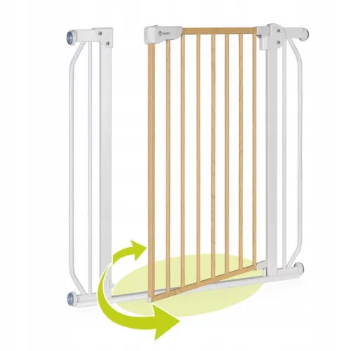 Lionelo Truus Slim biztonsági ajtórács - White Natural (75-105 cm) 2 db toldóval