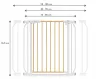Lionelo Truus Slim biztonsági ajtórács - White Natural (75-105 cm) 2 db toldóval