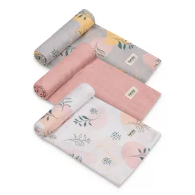 Lionelo Bamboo 3 db-os textilpelenka szett (70x70) - Leaf