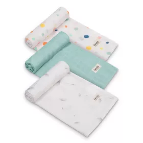 Lionelo Bamboo 3 db-os textilpelenka szett (70x70) - Dot
