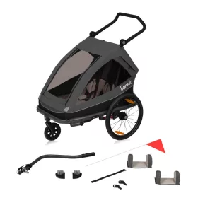   Lionelo Cama 2in1 kerékpár utánfutó és babakocsi - Grey Graphite