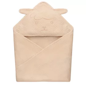 Lionelo Muszlin pamut kapucnis törölköző - Beige Sand