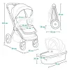 Lionelo Layla 2in1 Multifunkciós babakocsi - Green Forest
