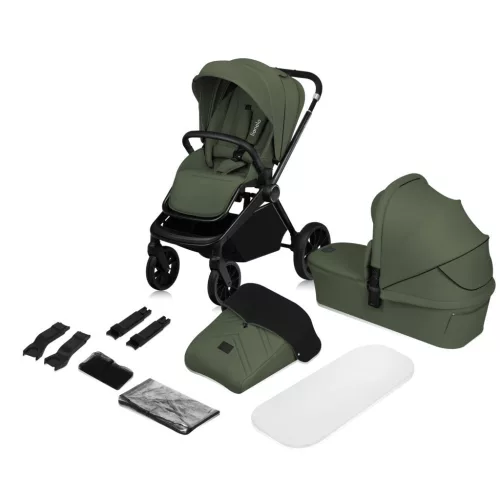 Lionelo Mika Plus 2in1 Multifunkciós babakocsi - Green Olive
