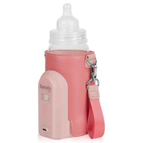 Lionelo Thermup Go Evo hordozható cumisüveg-melegítő - Coral Pink