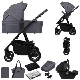   Lionelo Amber Plus 3in1 multifunkciós babakocsi - Grey Graphite