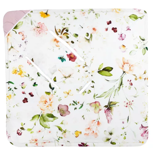 Lionelo Travel Swaddle autósülésbe való pólya, 90x90 cm - Pink Flower