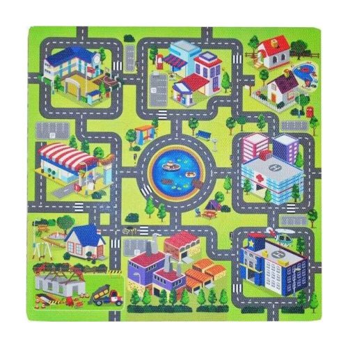 Szivacspuzzle szőnyeg 9db-os - nagyváros