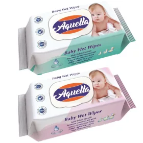 Aquella - Baby nedves törlőkendő, PH5.5, fliptop, 72 db