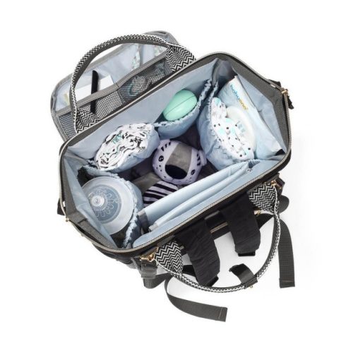 BabyOno Pelenkázótáska, OSLO STYLE, hátizsák, 30x40x16 cm, fekete/szürke, 1424/01